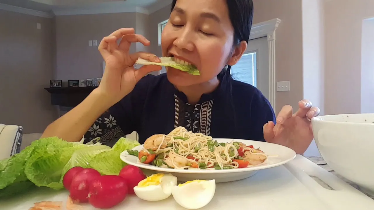 ASMR Eating Ep.4  Spicy Vermicelli Rice Noodles No Talking   