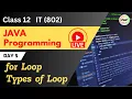 Java LIVE Class Day 5 for Loop Types Class 12 Information Technology IT 802 Chapter 3