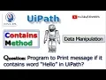 Contains Method Data Manipulation UiPath RPA Tutorial
