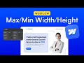 Max and Min Width Height in Webflow