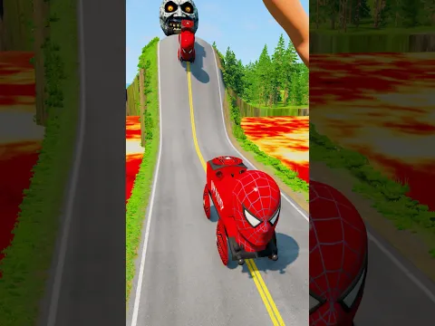 Big & Small Spider Man Cars vs Giant Hand Slap in BeamNG.drive