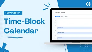 Build a Time Block Calendar with HTML CSS JavaScript Live Coding Project for Beginners 2025