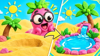 صنع كعكات مصغرة وتزيينها بالصلصال! 🍰🎀 حلويات وألعاب ورقية DIY