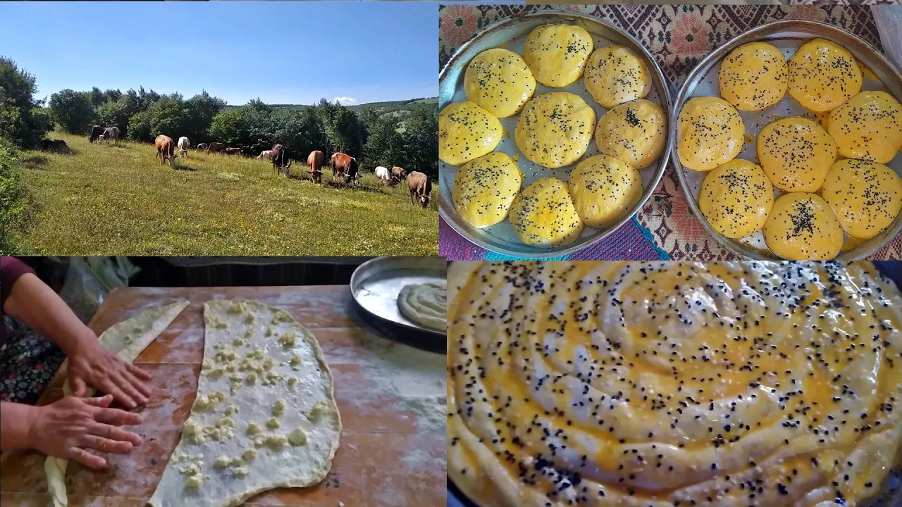 Turkish Village Cheese Recipe, Natural Bread Making And Cheese Tray Pastry Borek