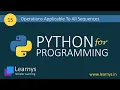 15 Operations Applicable to All Sequences Python InfyTQ InfyTQ Questions