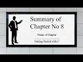 Summary of CH 8 -