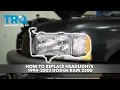 How to Replace Headlights 1994 2002 Dodge Ram 2500