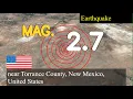 eart uake near Torrance County New Mexico United States live updates today 2 7 magnitude eart