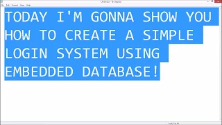 Java Embedded Database Login System Tutorial