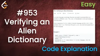 Verifying an Alien Dictionary Live Coding with Explanation Leetcode - 953