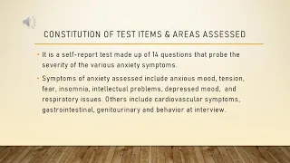 HAMILTON ANXIETY RATING SCALE HARS PP