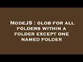 NodeJS glob for all folders within a folder except one named folder