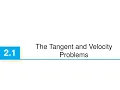 Calculus 1 Lecture 2 1 Tangent and velocity problems