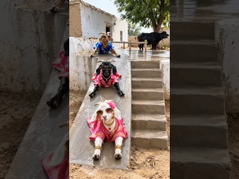 When Goats Start Slipping Down the Slope 😂🐐