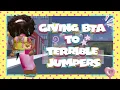 GIVING BTA TO TERRIBLE JUMPERS IN BADDIES ROBLOX MOBILE GAMEPLAY