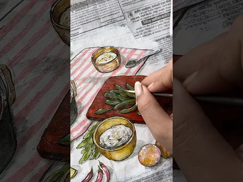 Tried Painting on Newspaper 😱 #Shorts #ShivangiSah