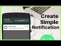How to create Notification in android app Android studio tutorial