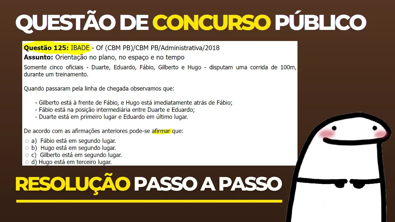 👨‍🏫 Questão 125 BANCA #IBADE 📚  Orientação no espaço♟️ Raciocínio Lógico para #concursos