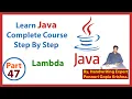 Learn Java Complete Course Step By Step Lambda By Ponnuri Gopie Krishna Part - 47