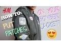 How to put H M patches on bomber jacket
