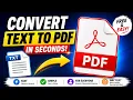 How to Convert Text to PDF in Seconds Free Easy Guide 2026