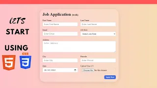 Job Application Form Using HTML CSS