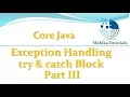 Core Java 66 - Exception Handling try catch Block