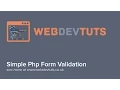 Simple Php Form Validation