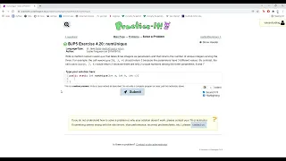 Exercise 4 20 numUnique Java Tutorial Practice-It