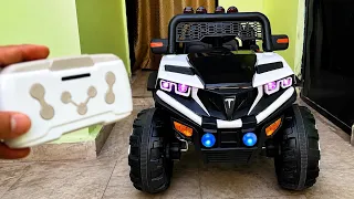 Power wheel Tesla Jeep unboxing and testing with Remote Control 🔥🔥