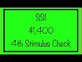 Will SSI get the 1 400 4th Stimulus Check Supplemental Security Income