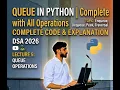 Queue in Python Complete Implementation with All Operations DSA Using Python