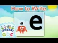 alphablocks - Learn How to Write the Letter E Curly Line How to Write App