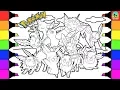 Pokemon coloring book pages for kids speed coloring Eevee evolutions