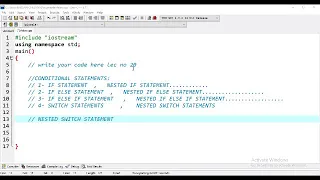 Nested switch statements in c Lec no 20