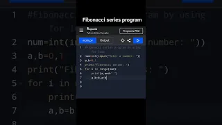 Fibonacci series program by using for loop -python