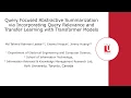 Query Focused Abstractive Summarization via Incorporating Query Relevance and Transfer Learning with