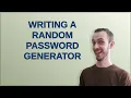 Codereview Writing a random password generator