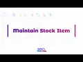 Maintain Stock Item