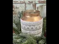 Glass Jar Makeover Using Lace From The Shabby Tree