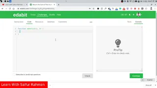 Return the Sum of Two Numbers - JavaScript Problem Solving Very Easy