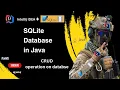 SQLite Database for Java in IntelliJ IDEA Step-by-Step Tutorial with CRUD Operations