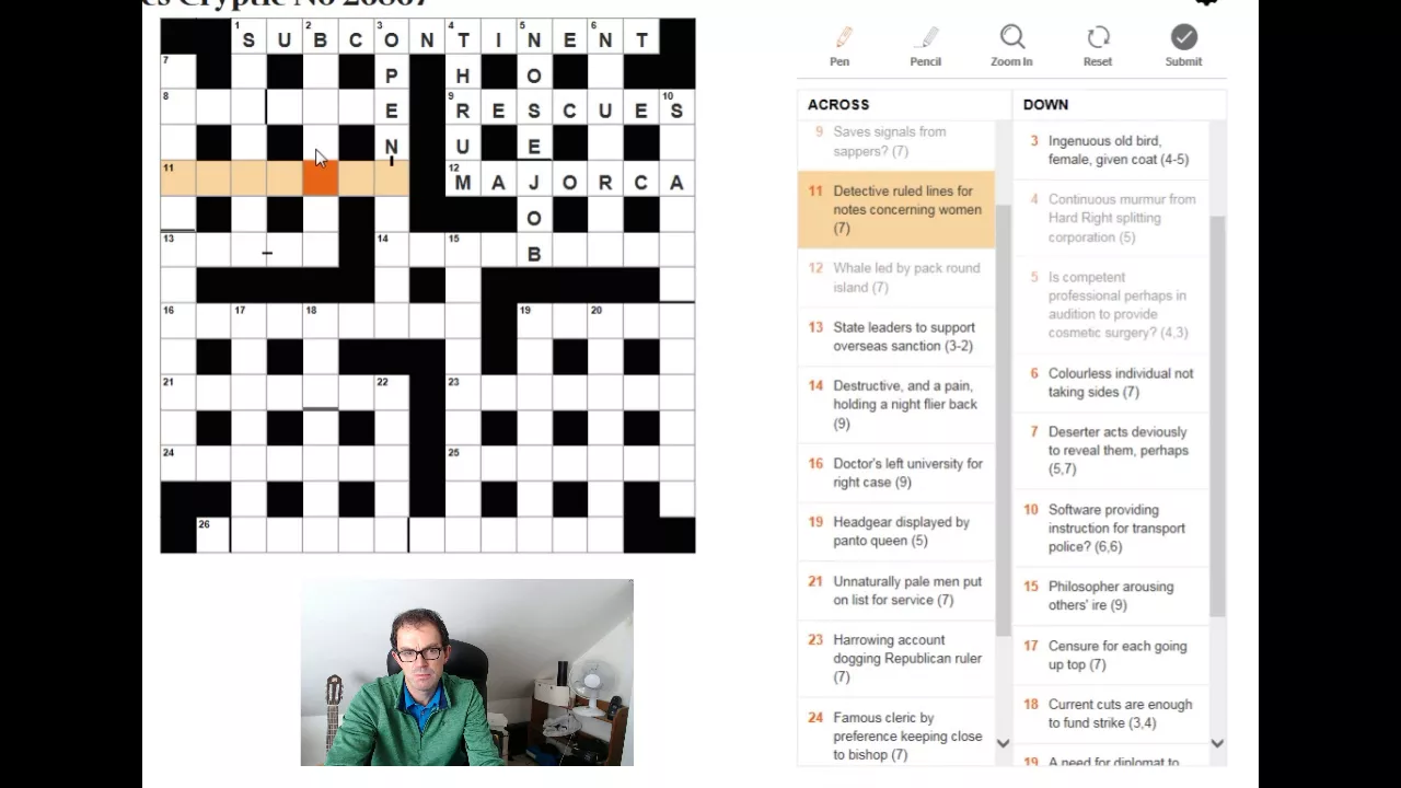 You solve The Times cryptic crossword on 27 Oct 2017