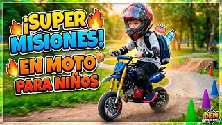Den completa las misiones en Motocicleta! | Aventuras en Moto para niños!