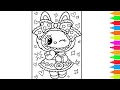 Coloring Labubu - Pink Princess Zimomo Hiding Sunflower Labubu Labubu Coloring Pages