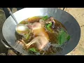 Crispy Whole Fried Goat – Giant Pan Cooking with Grandma – Traditional Wood-Fired Cooking