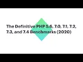 The Definitive PHP 7 3 and 7 4 Benchmarks 2020 Php Refactoring As always from your teacher