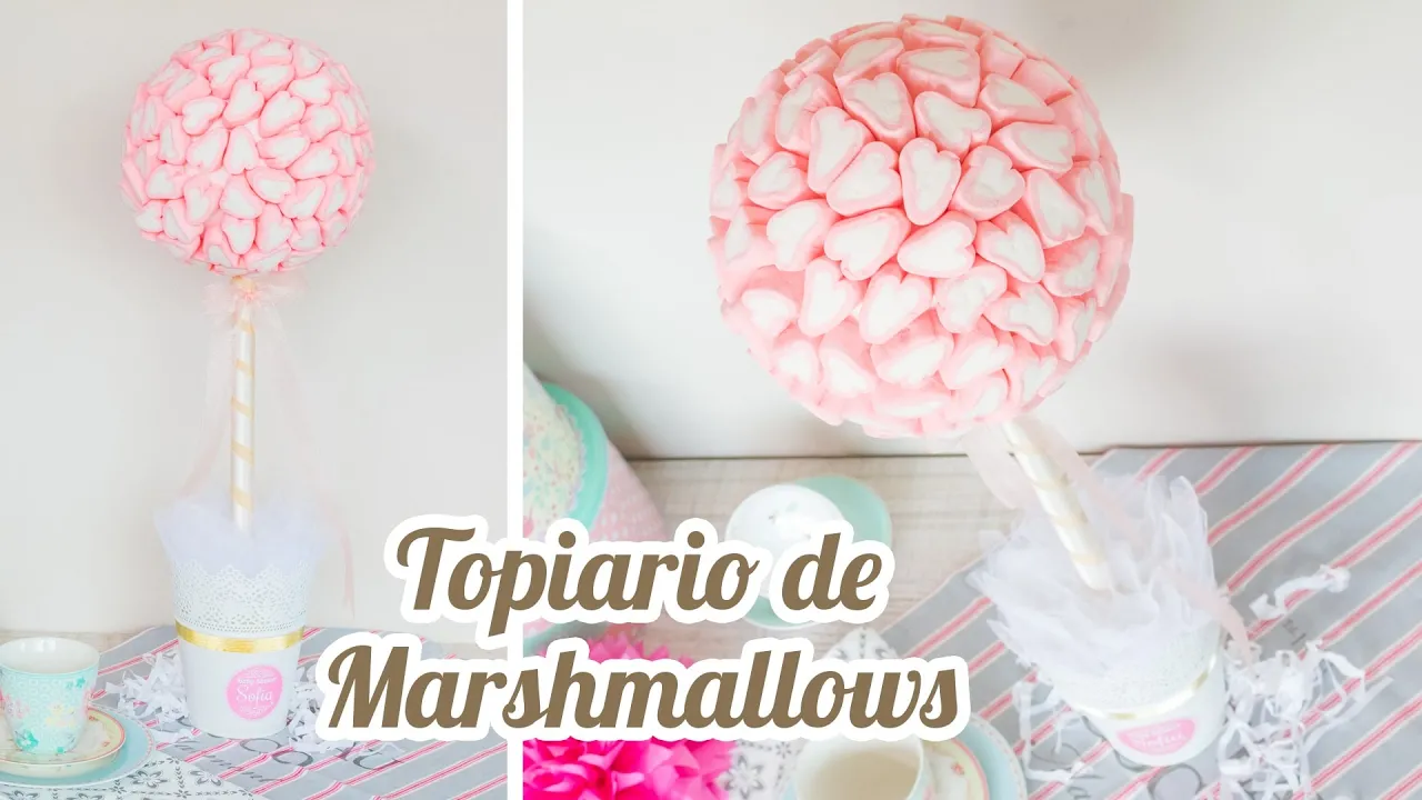 Topiario de Marshmallows Corazn   #10 Mesa dulce para Baby Shower   Quiero Cupcakes!