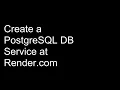 Create Render DB Service