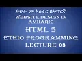 Lecutre 3 website html headings Programming Tutorial in Amharic